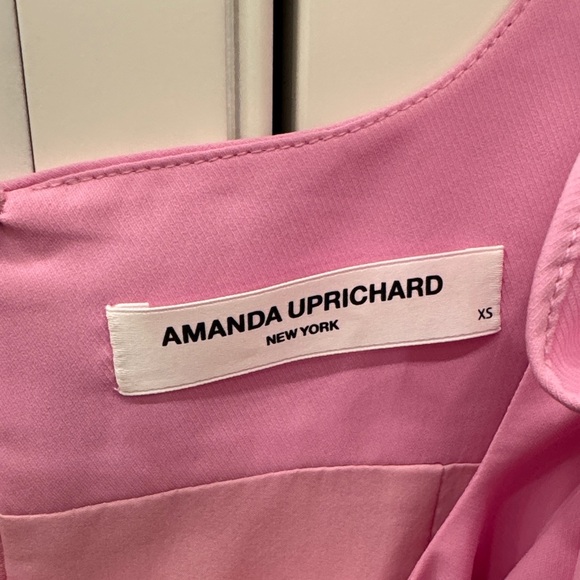 Amanda Uprichard Fuchsia Mini Dress with Ruffle Sleeves - Picture 2 of 3